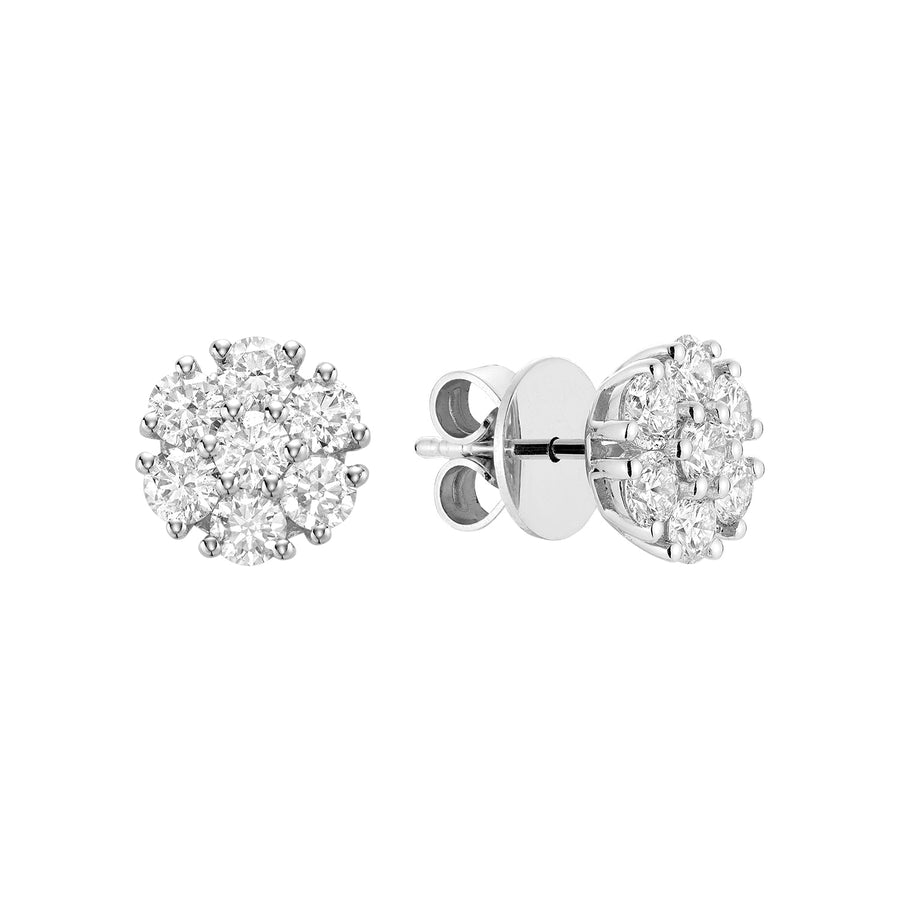 Flower Diamond Stud Earrings