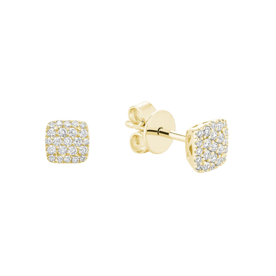 Pave Square Diamond Stud Earrings