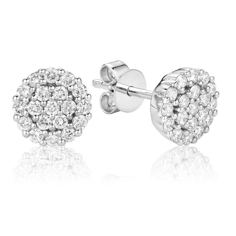 Boucles d'oreilles en diamants pavé rond 13-04RPV50
