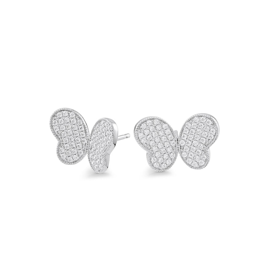 Clous d'oreilles papillon en micro-pavé