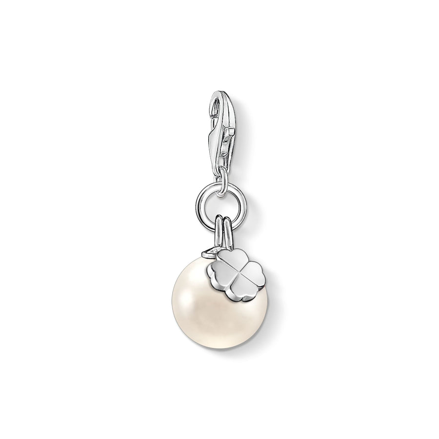 Pendentif Charm perle avec trèfle
