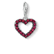pendentif Charm Cœur avec pierres roses