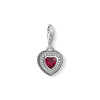 Pendentif Charm cœur avec pierre rouge