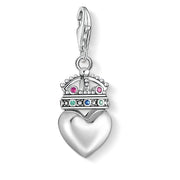 pendentif Charm cœur avec couronne