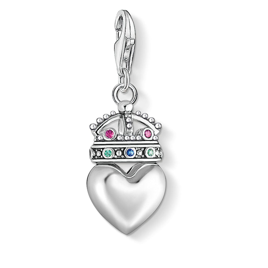 pendentif Charm cœur avec couronne