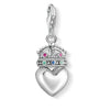 pendentif Charm cœur avec couronne