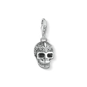 Pendentif Charm tête de mort avec lys