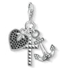 pendentif Charm croix, cœur, ancre