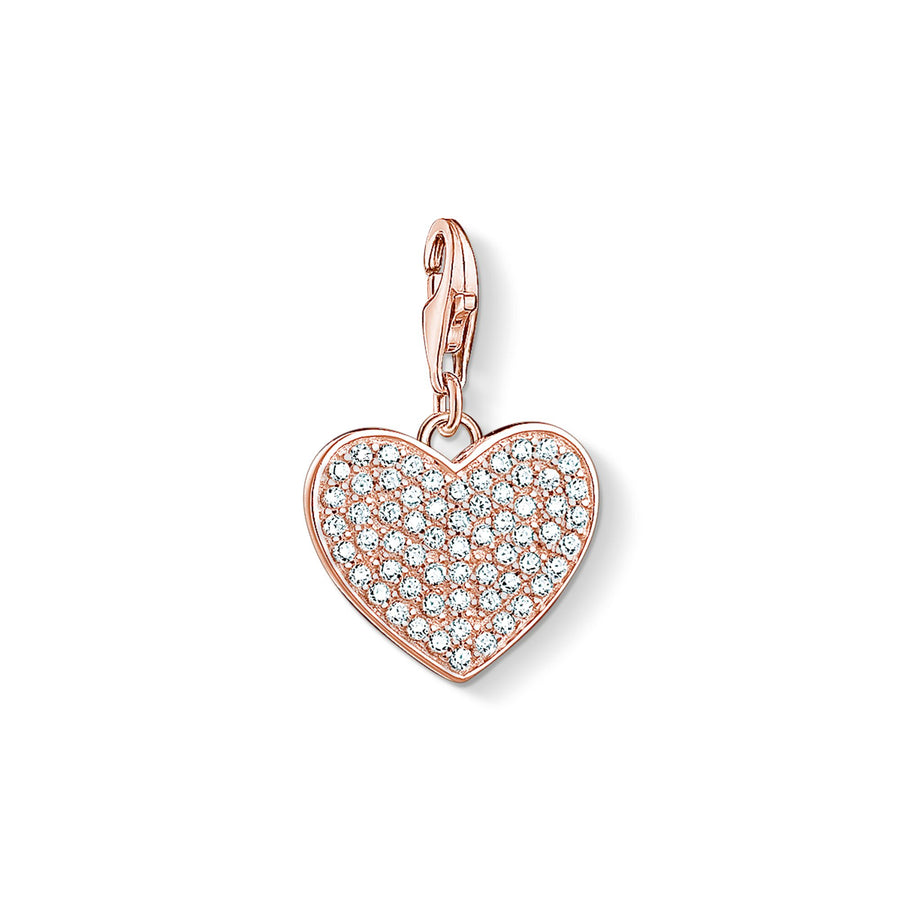 Pendentif Charm cœur avec pavé