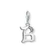 Pendentif Charm lettre b argenté