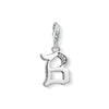 Pendentif Charm lettre b argenté