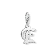 Pendentif Charm lettre e argenté