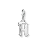 Pendentif Charm lettre h argenté