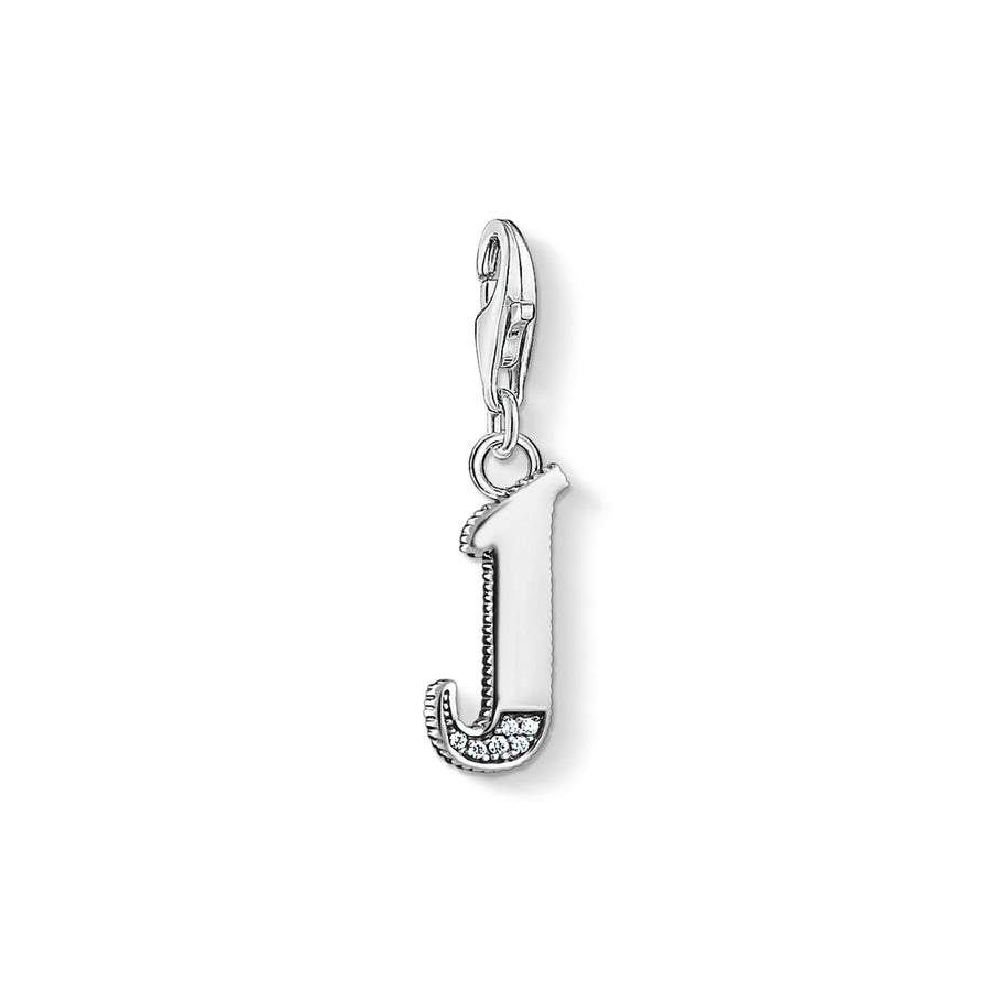 Pendentif Charm lettre j argenté