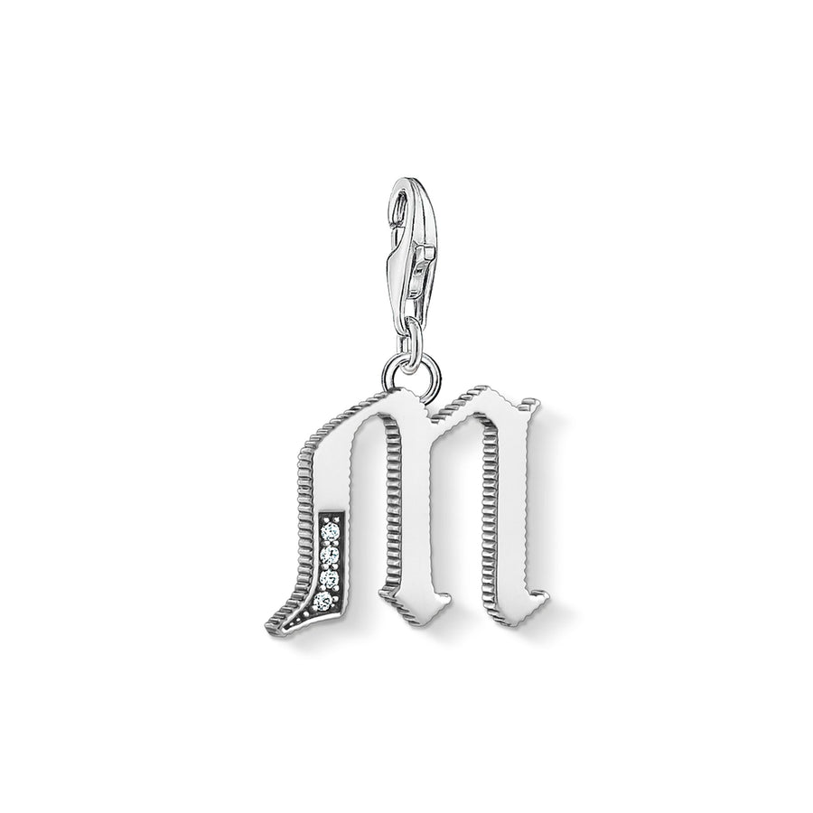 Pendentif Charm lettre m argenté