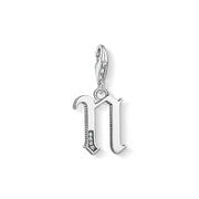 Pendentif Charm lettre n argenté
