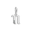 Pendentif Charm lettre n argenté