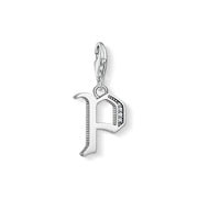 Pendentif Charm lettre p argenté