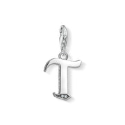 Pendentif Charm lettre t argenté