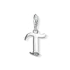 Pendentif Charm lettre t argenté