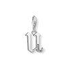 Pendentif Charm lettre u argenté
