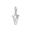 Pendentif Charm lettre v argenté