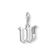 Pendentif Charm lettre w argenté