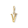 Pendentif Charm lettre v or