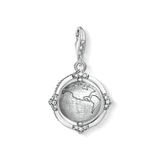 Pendentif Charm globe terrestre vintage