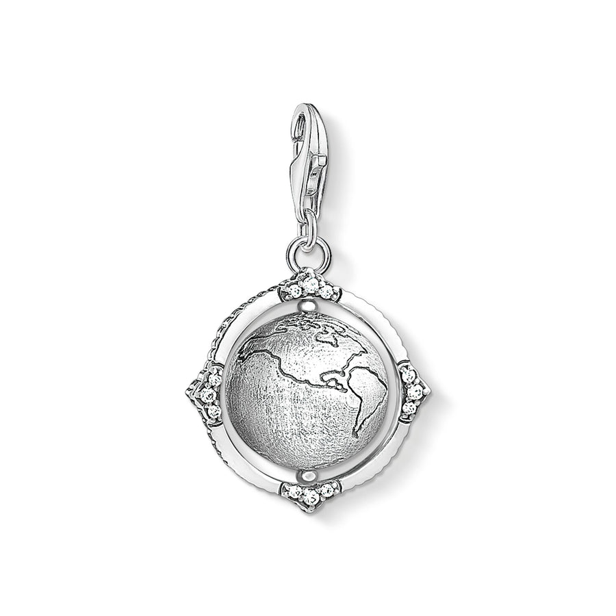 Pendentif Charm globe terrestre vintage