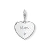 Pendentif Charm cœur mom argent