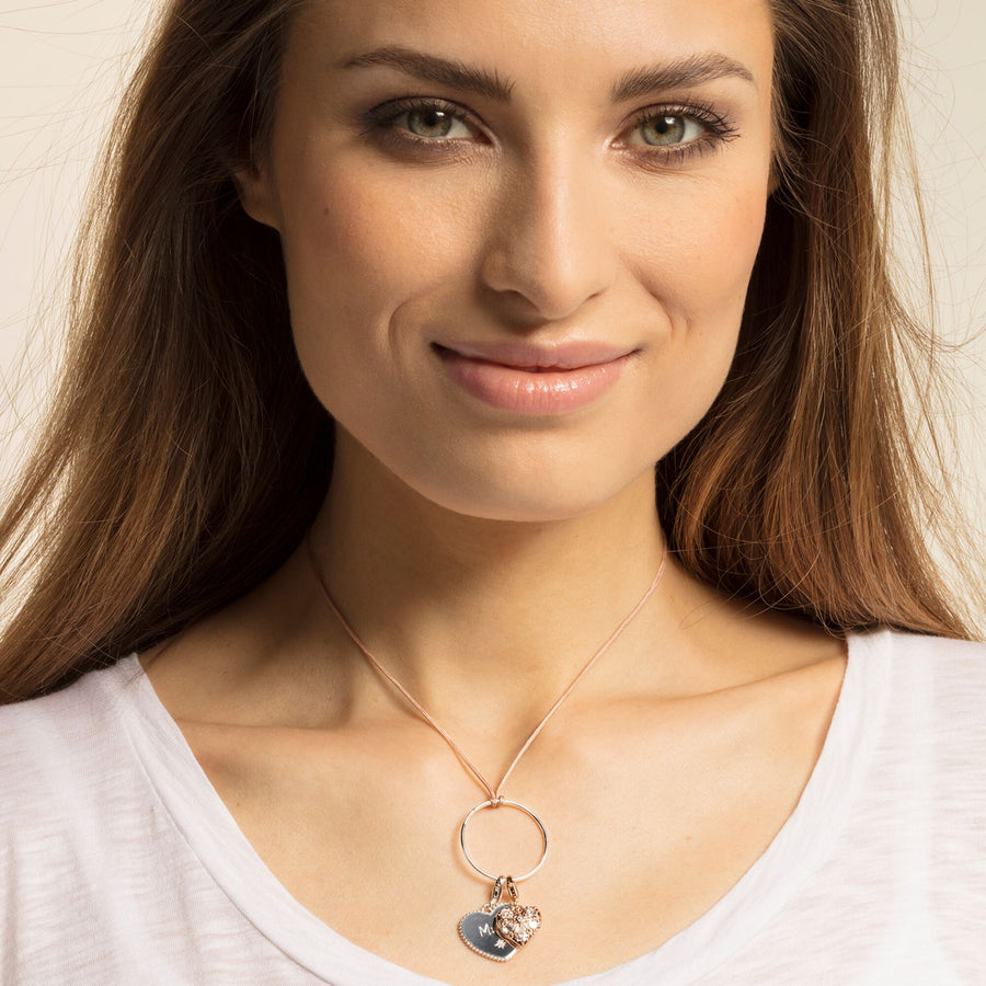Pendentif Charm cœur mum argent