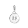 Pendentif Charm médaille empreinte pied de bébé