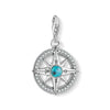 Pendentif Charm boussole turquoise