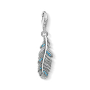 Pendentif Charm plume turquoise