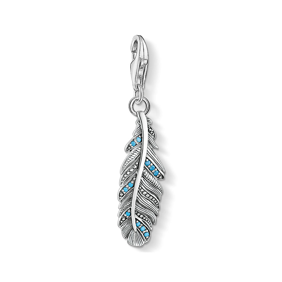 Pendentif Charm plume turquoise