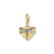 Pendentif Charm cœur avec libellule or