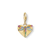 Pendentif Charm cœur avec libellule or