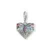 Pendentif Charm cœur avec libellule argent