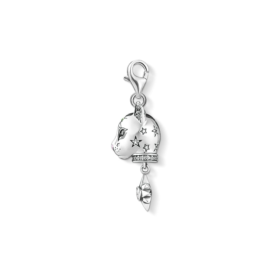 Pendentif Charm chat argent