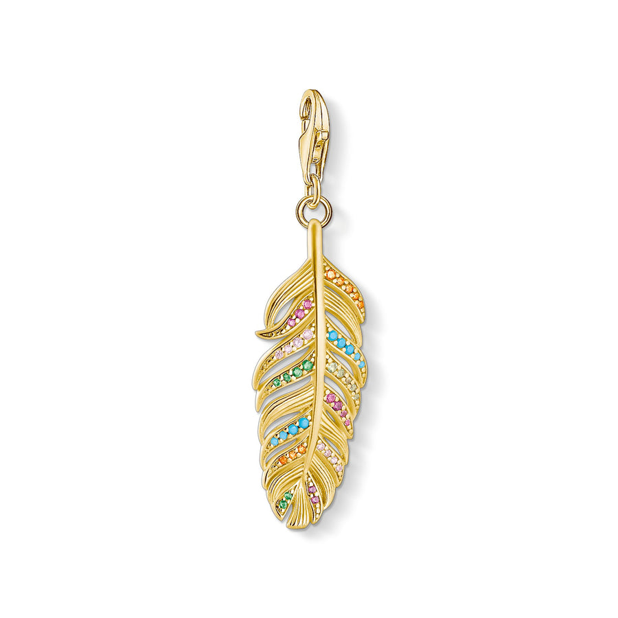 Pendentif Charm plume or