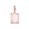 Pendentif Charm grande pierre rose