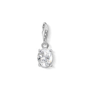 Pendentif Charm pierre blanche ovale