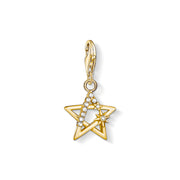 Pendentif Charm étoile pierres or