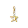 Pendentif Charm étoile pierres or