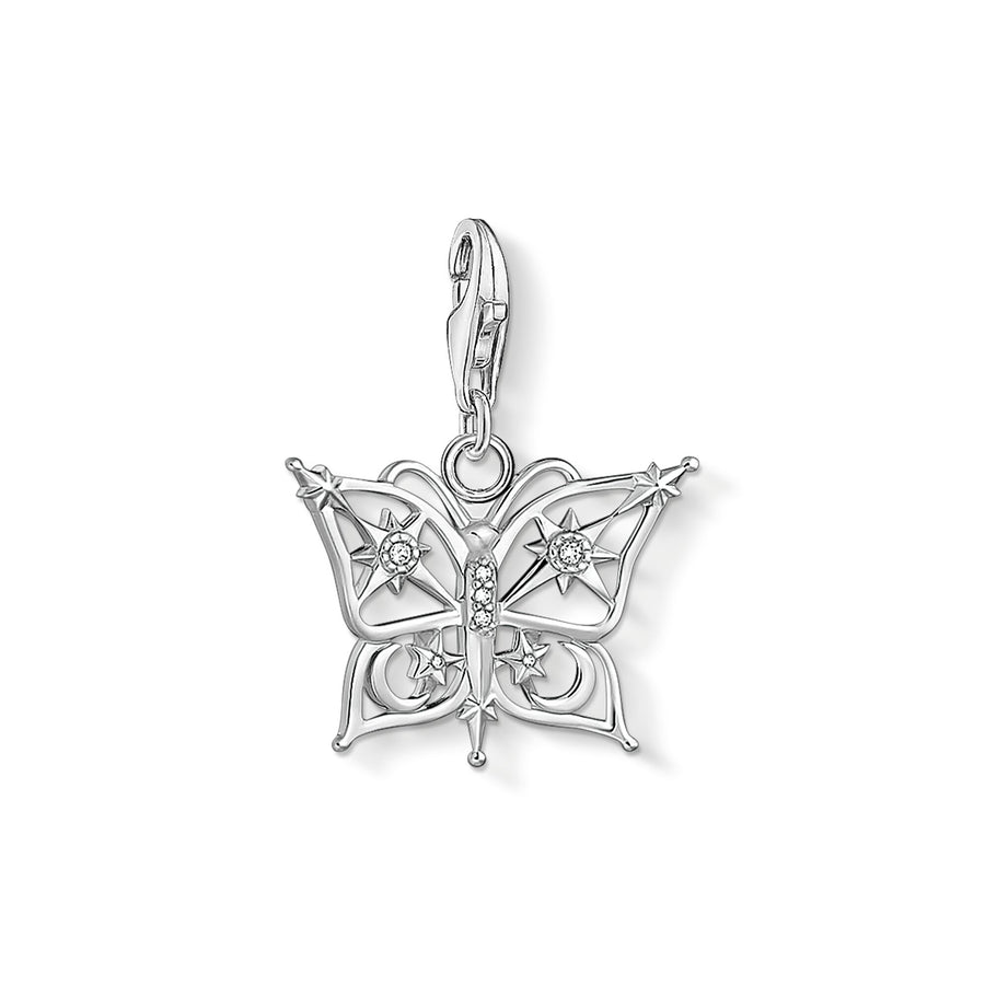 Pendentif Charm papillon étoile & lune argent
