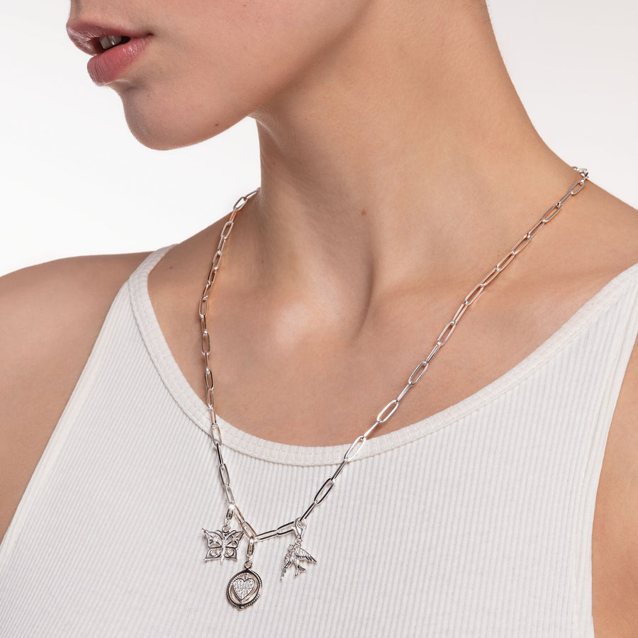 Pendentif Charm papillon étoile & lune argent