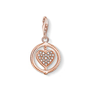 Pendentif Charm cœur avec pavé or rose