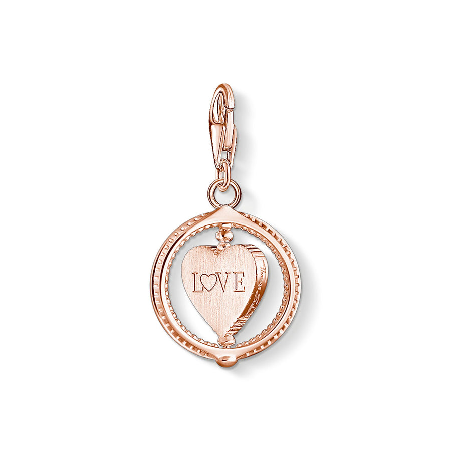 Pendentif Charm cœur avec pavé or rose