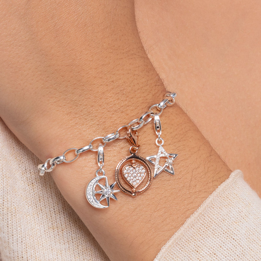 Pendentif Charm cœur avec pavé or rose